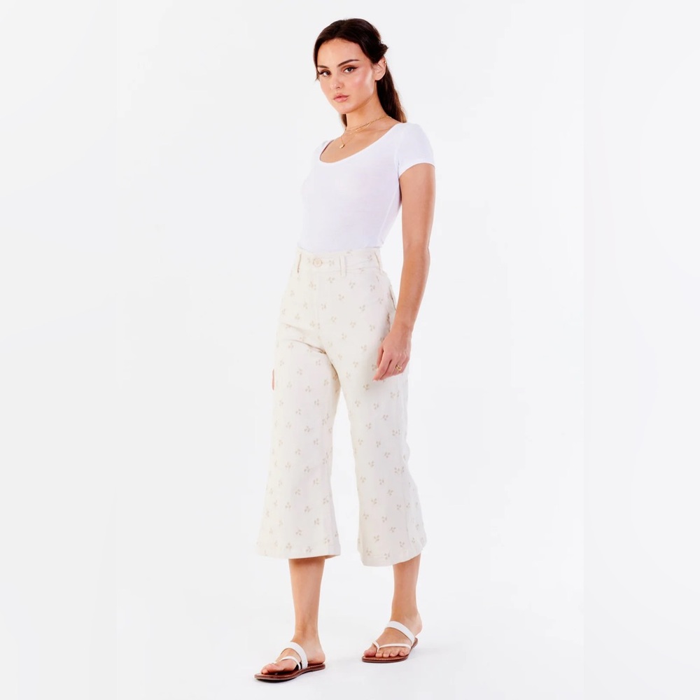 Dear John AUDREY SUPER HIGH RISE CROPPED WIDE LEG JEANS WHEAT